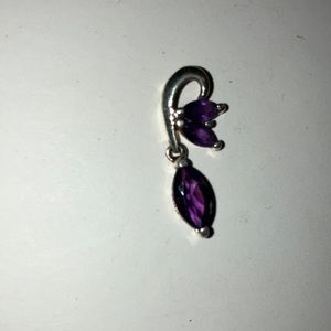 Amethyst in silver pendant